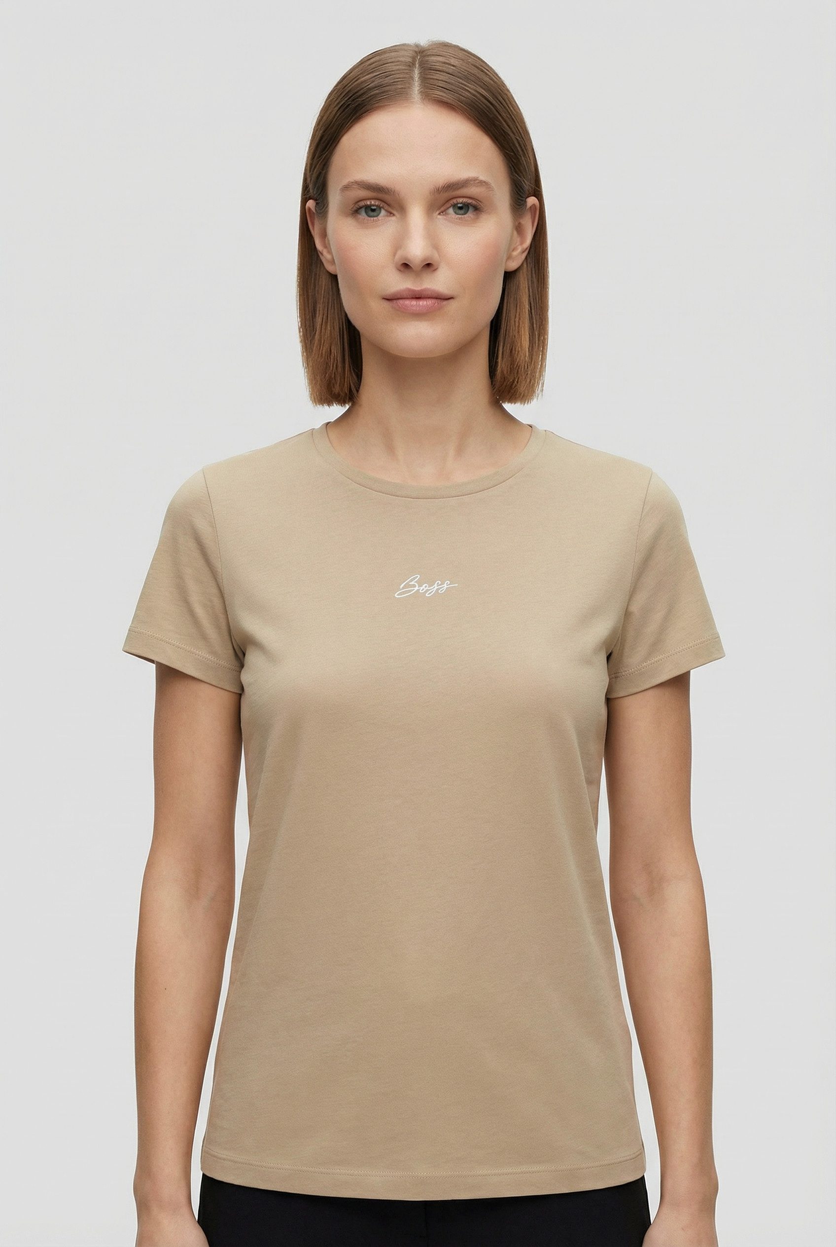 BOSS ORANGE T-Shirt Elove Embro Premium Damenmode mit Rundhals, Slim Fit günstig online kaufen