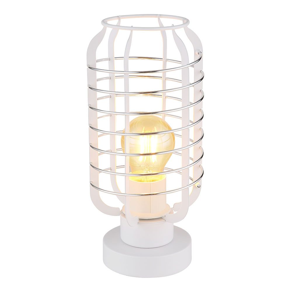 GLOBO LIGHTING LED Nachttischlampe, Leuchtmittel inklusive, Warmweiß, LED Tischlampe Tischleuchte Wohnzimmerlampe weiß matt H 27,5 cm