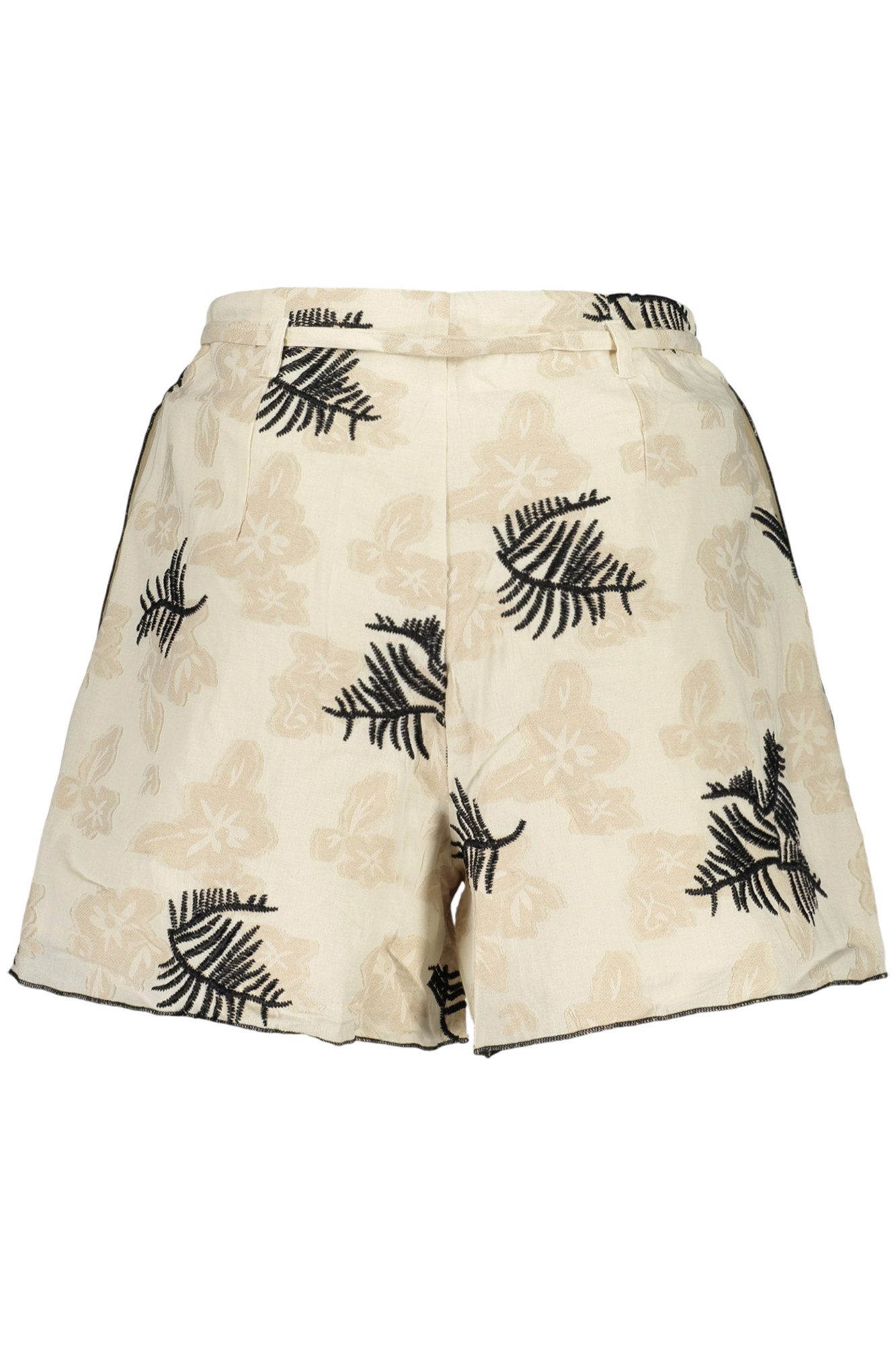 Desigual 5-Pocket-Hose Beige Damen Shorts mit Fantasie-Design, Stickerei & Tailenband