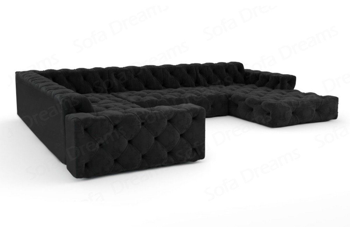 Sofa Dreams Sofa Stoff Samt Designer Samtstoff Sofa Polstersofa Menorca U Form Modern, Chesterfield