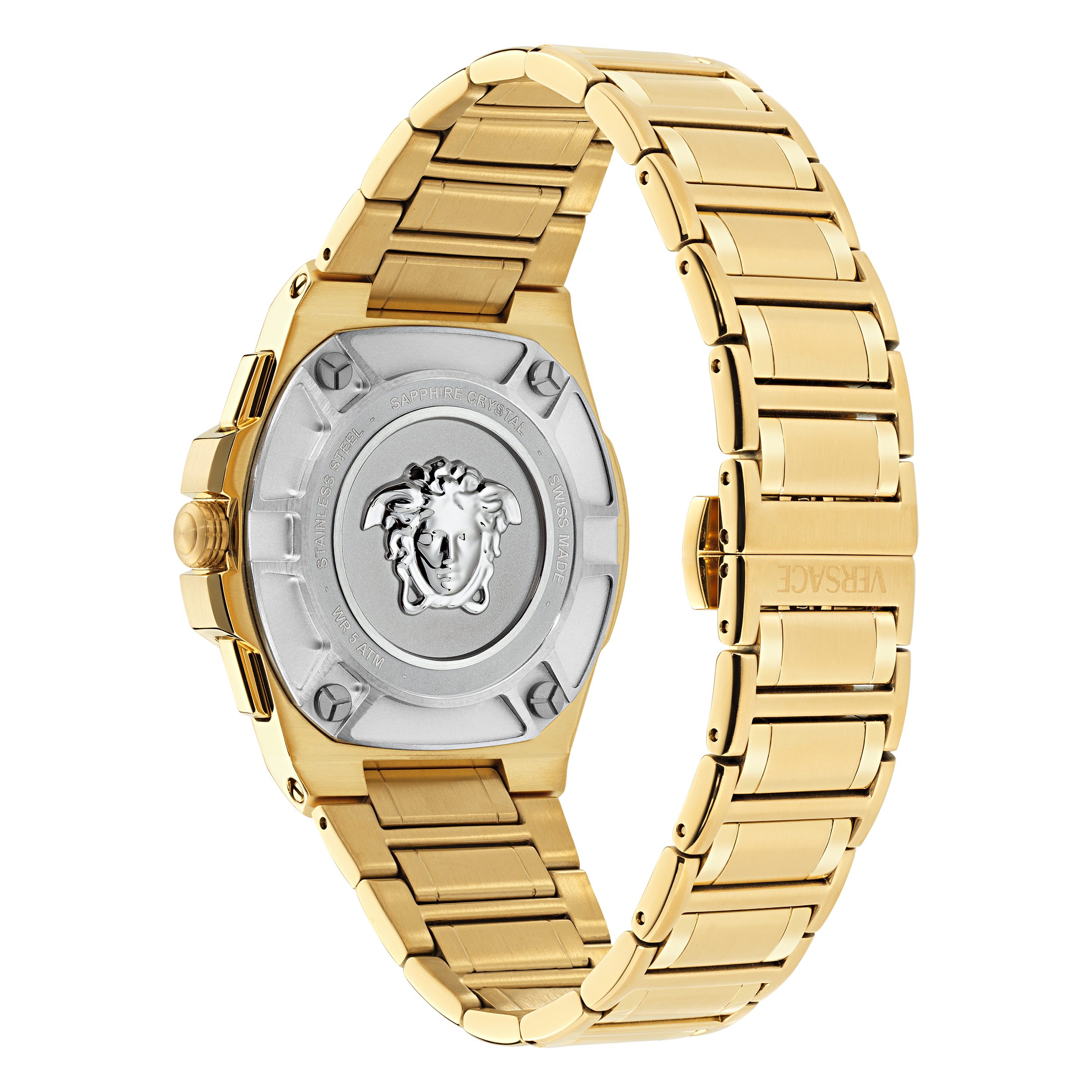 Versace Chronograph GRECA REACTION VE5N00626, Quarzuhr, Armbanduhr, Herrenuhr, Swiss Made, Edelstahlarmband, analog