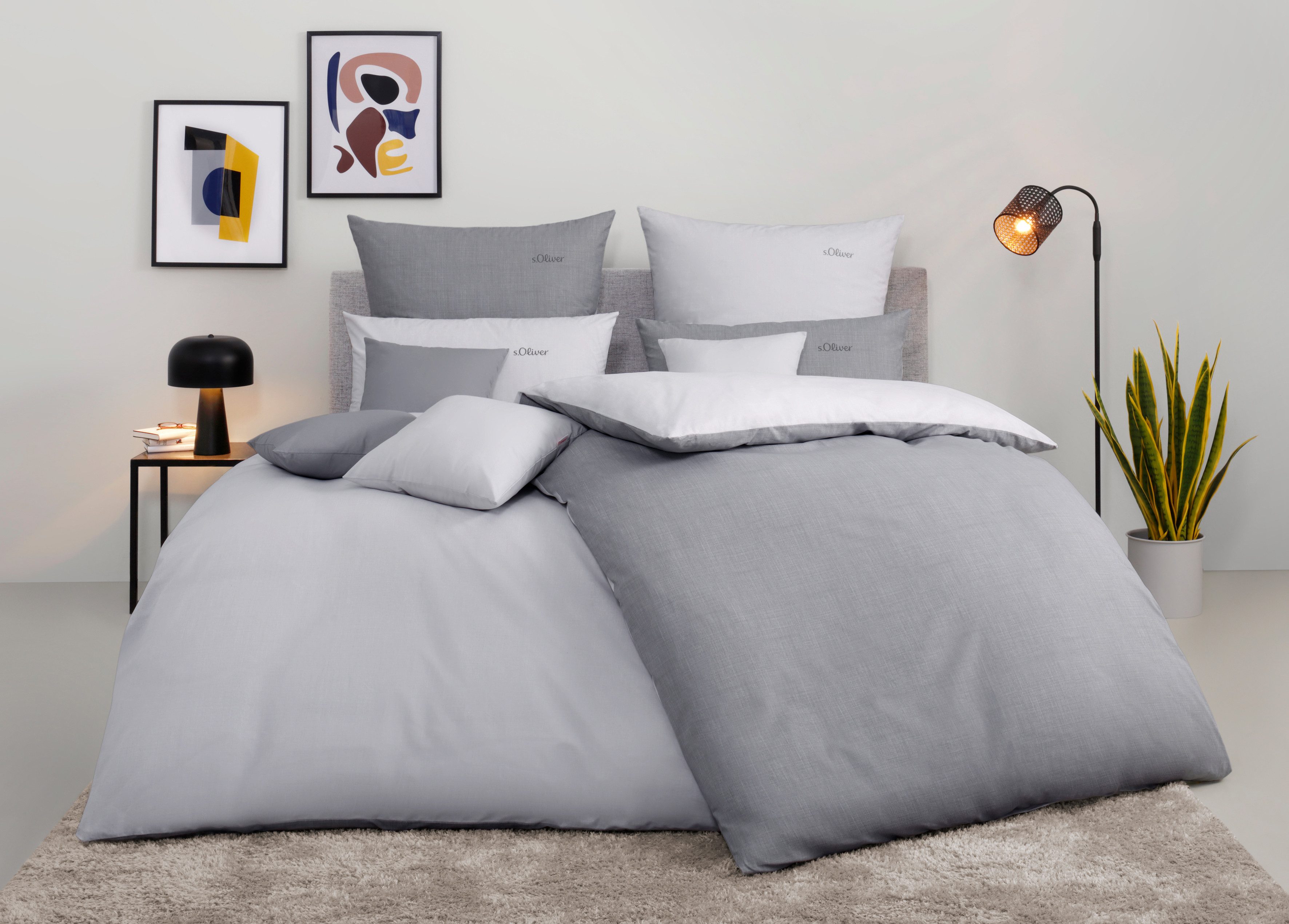 s.Oliver Wendebettwäsche Melinda in Gr. 135x200 oder 155x220 cm, Renforcé, 2 teilig, Markenbettwäsche mit GRATIS-Zugabe: 2x Kissenhülle, mit Reißverschluss