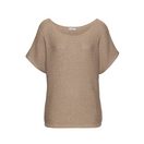 LASCANA Kurzarmpullover in luftigem Ajourstrick, leichter Sommerpullover, Metallic-Effekt