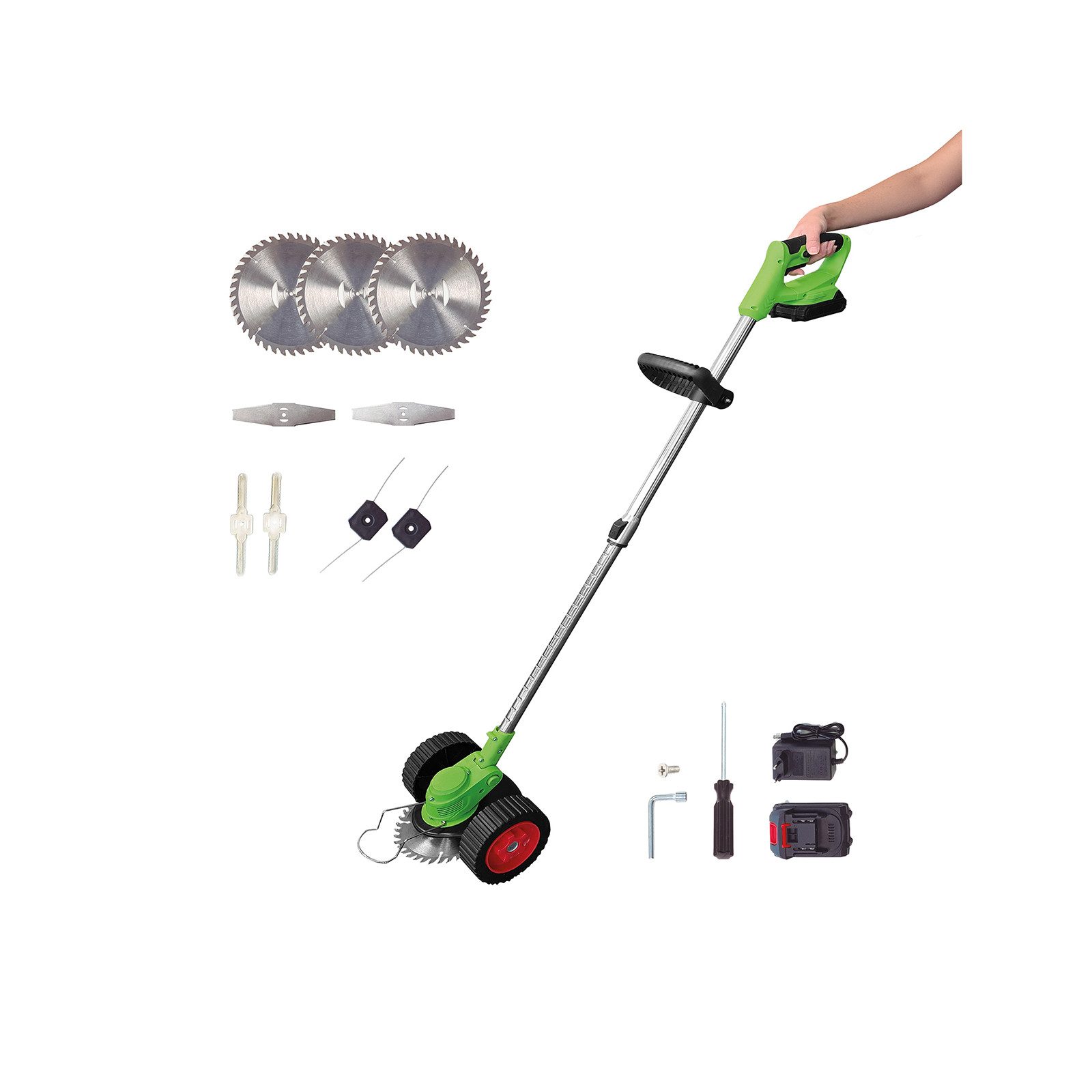 Genius Akku-Rasentrimmer Rotorazer 8in1 Gartengerät Akku Rasentrimmer Set 2 günstig online kaufen