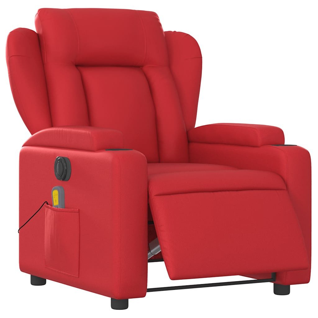 Sessel Massagesessel Elektrisch Rot Kunstleder