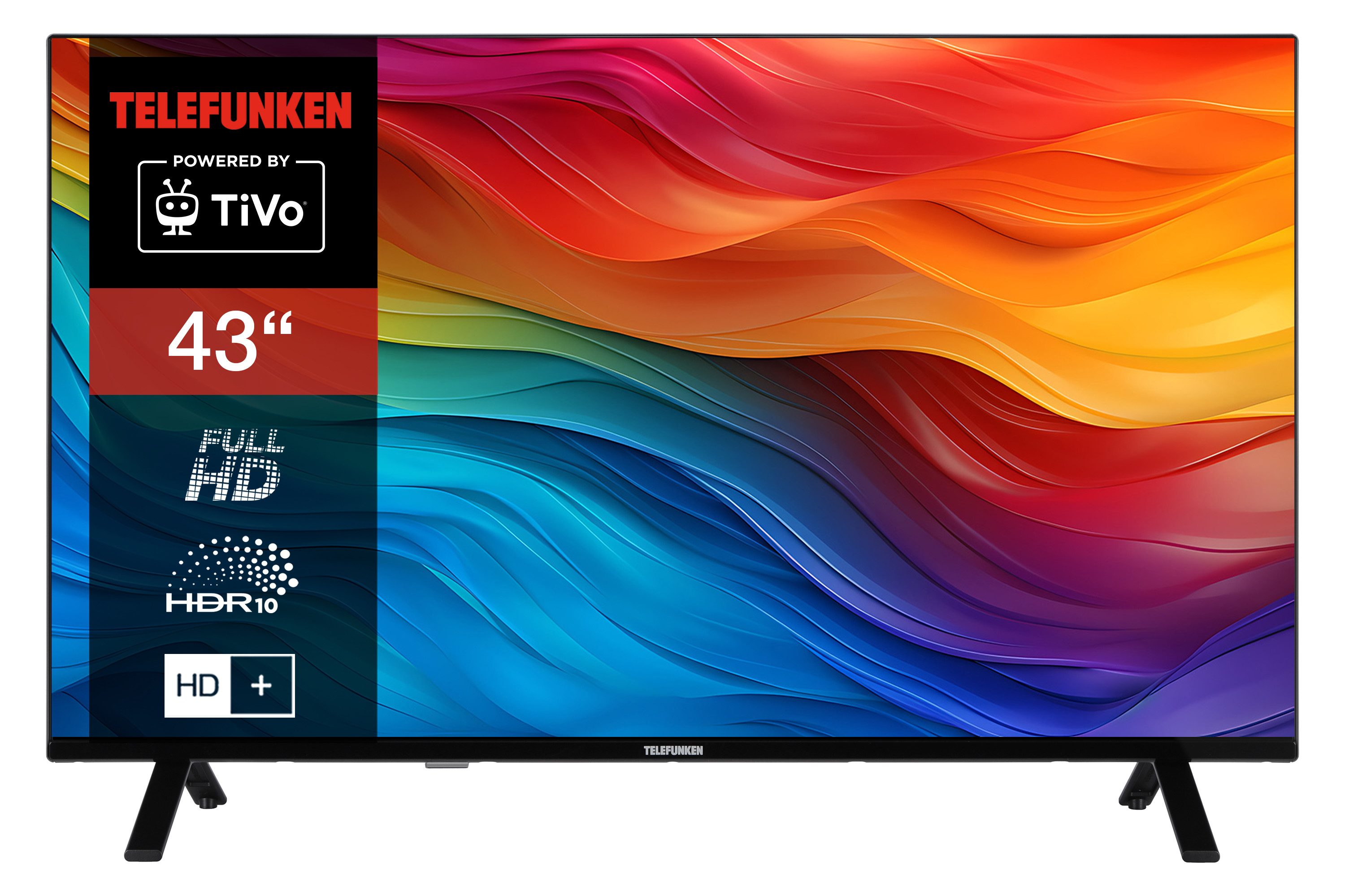 Telefunken XF43TO750S LCD-LED Fernseher (108 cm/43 Zoll, Full HD, TiVo Smart TV, TiVo Smart TV, HDR, Triple-Tuner, Sprachsteuerung, HD+ 6 Monate inkl)