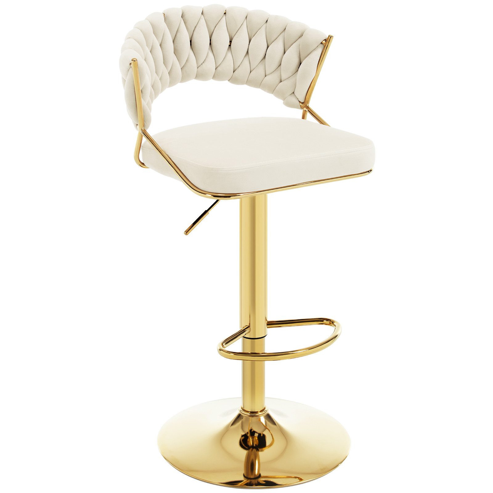 Woltu Barhocker (1 St), mit geflochtener Rückenlehne Fußstütze, Barstuhl Sa günstig online kaufen