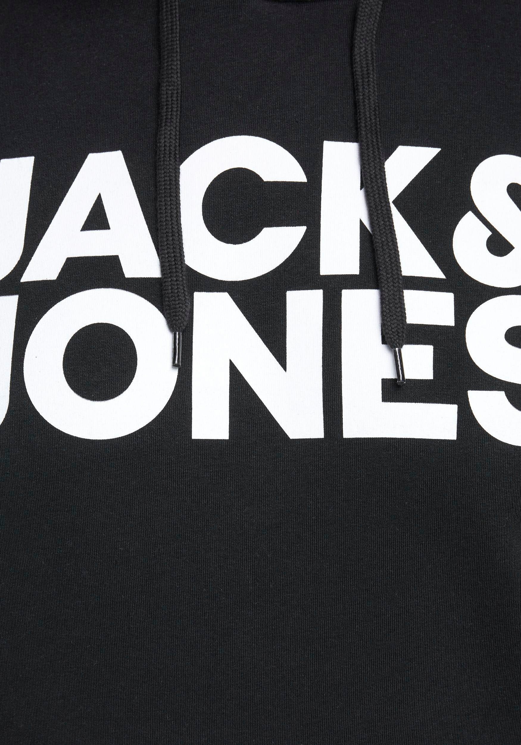 Jack & Jones PlusSize LOGO Bis HOOD schwarz Kapuzensweatshirt 6XL CORP SWEAT Größe