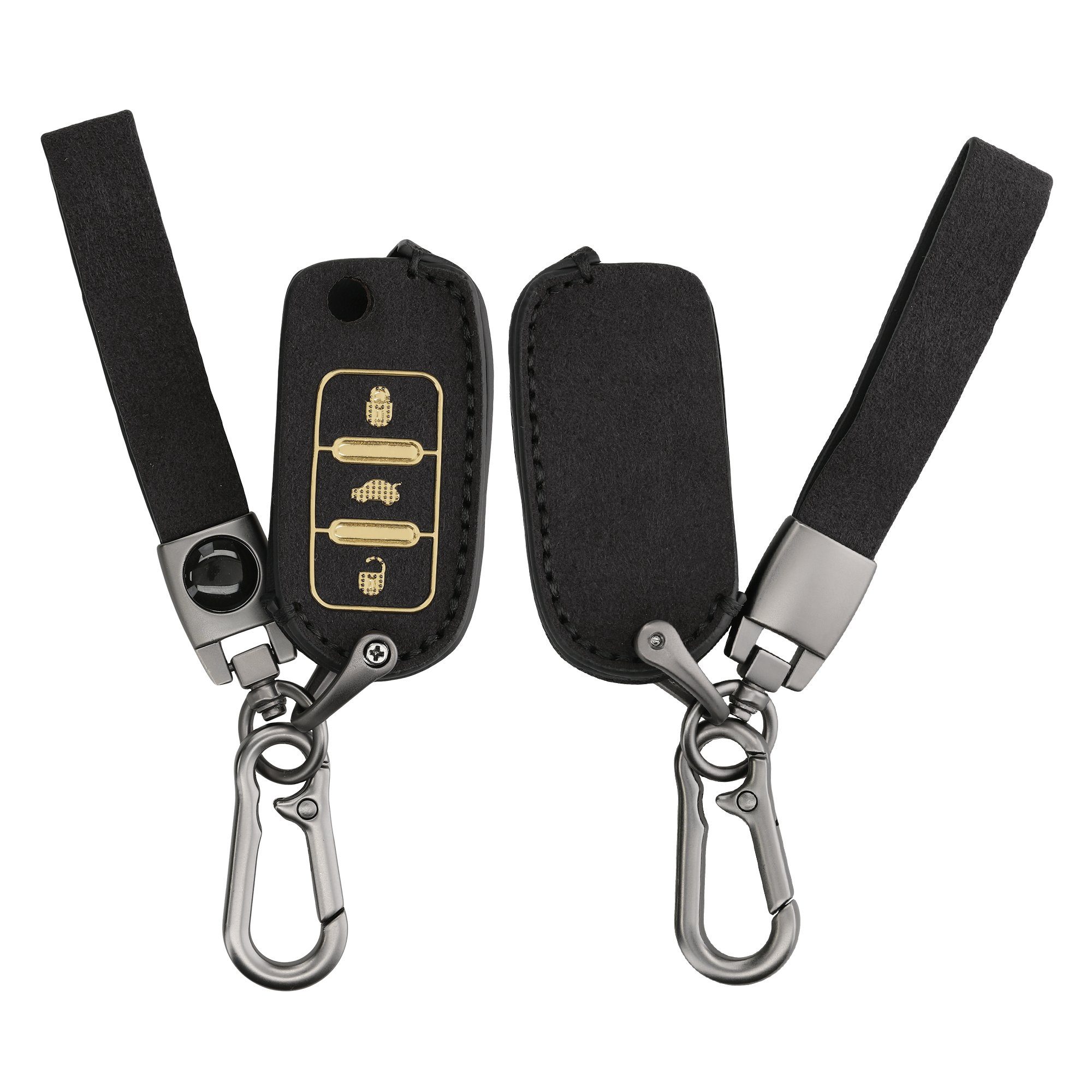 kwmobile Schlüsseltasche Autoschlüssel Kunstleder Hülle für VW Skoda Seat, Schlüsselhülle Schlüssel Case Cover
