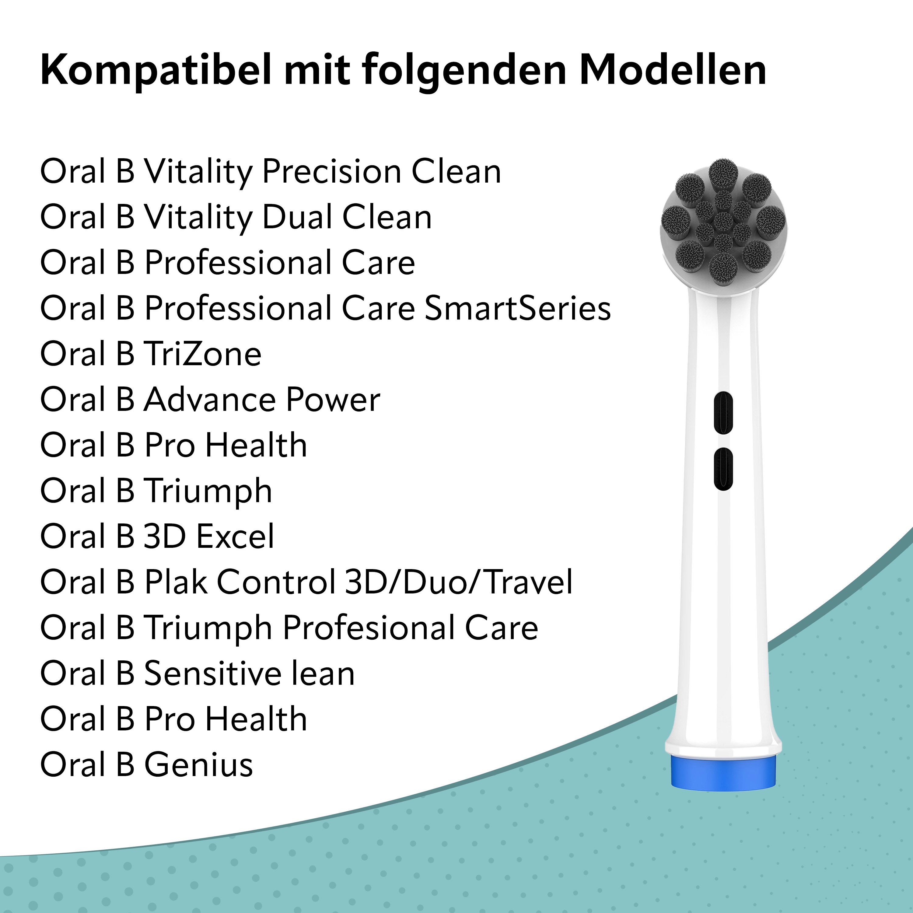Wunder Zahnstocher Mundpflegecenter Aufsteckbürsten für Oral B (8er Pack) - Zahnbürstenaufsätze für Oral B, Aufsteckbürsten, Aufsteckbürsten kompatibel mit Oral B, Rotierender Impuls-Bürstenkopf