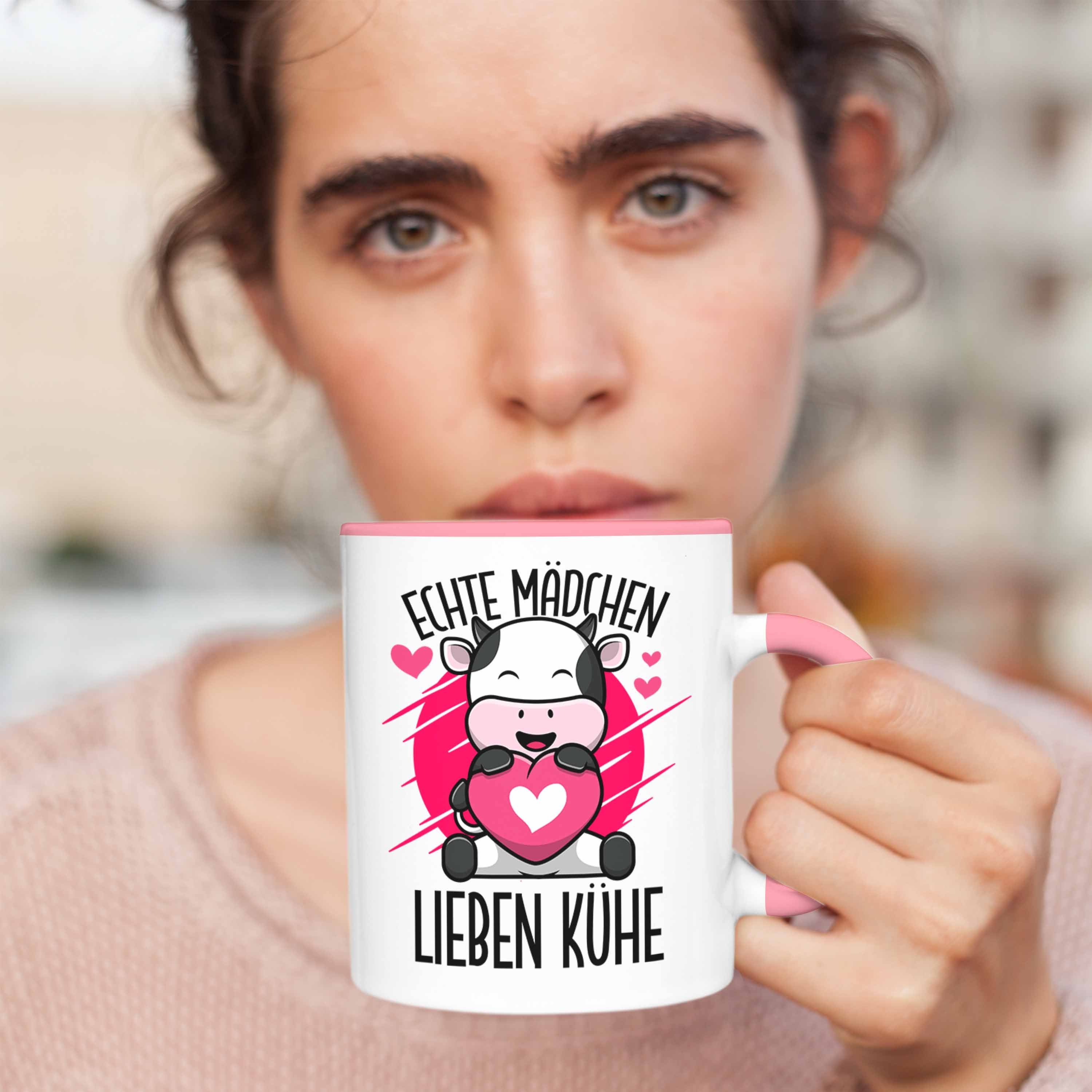 Kühe Tasse Mädchen Geschenkidee Rosa Kuh Tasse Lustige Trendation für Liebhaber