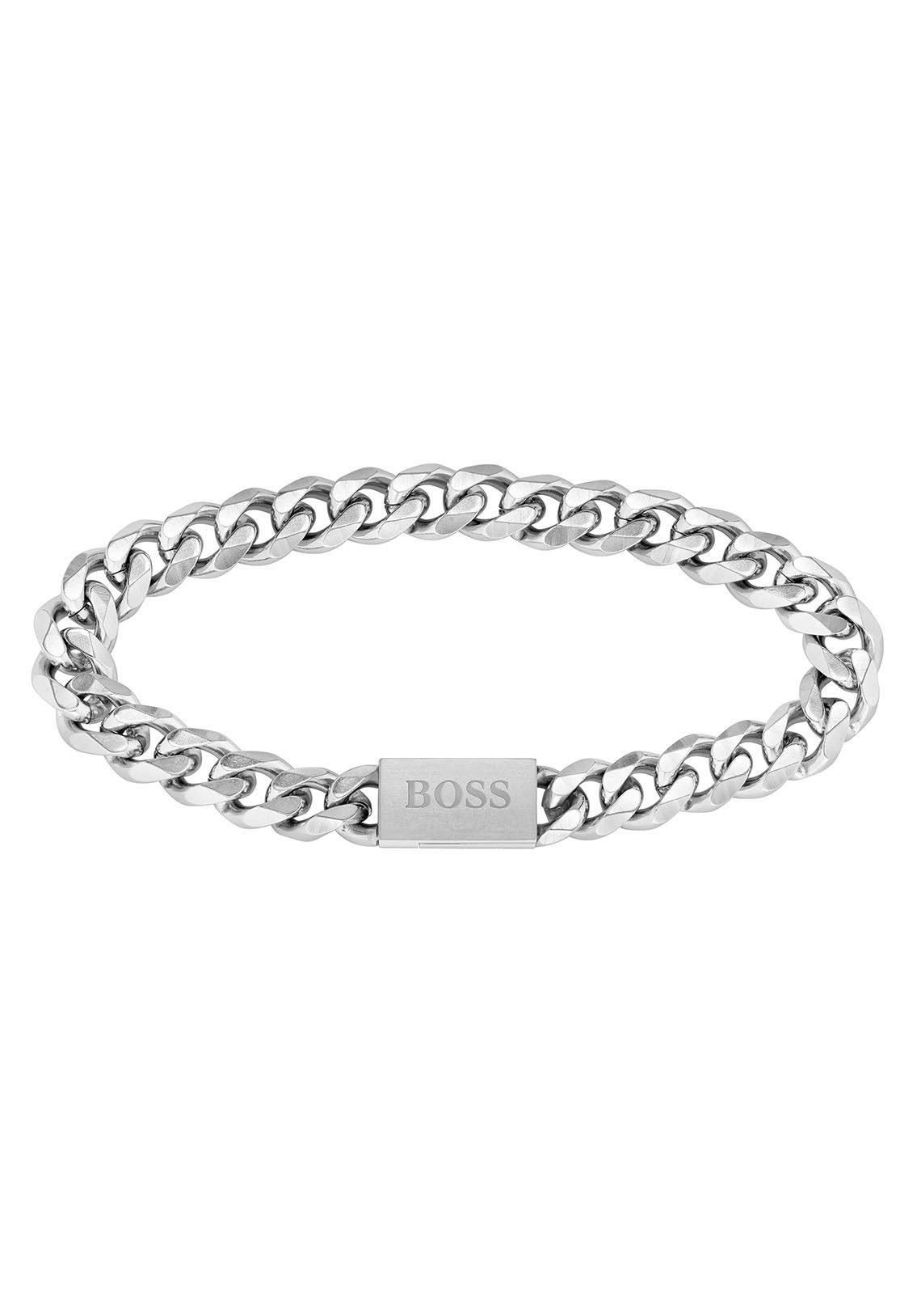 BOSS Armband Schmuck Edelstahl Armschmuck Panzerkette CHAIN LINK, mit Zirkonia (synth)