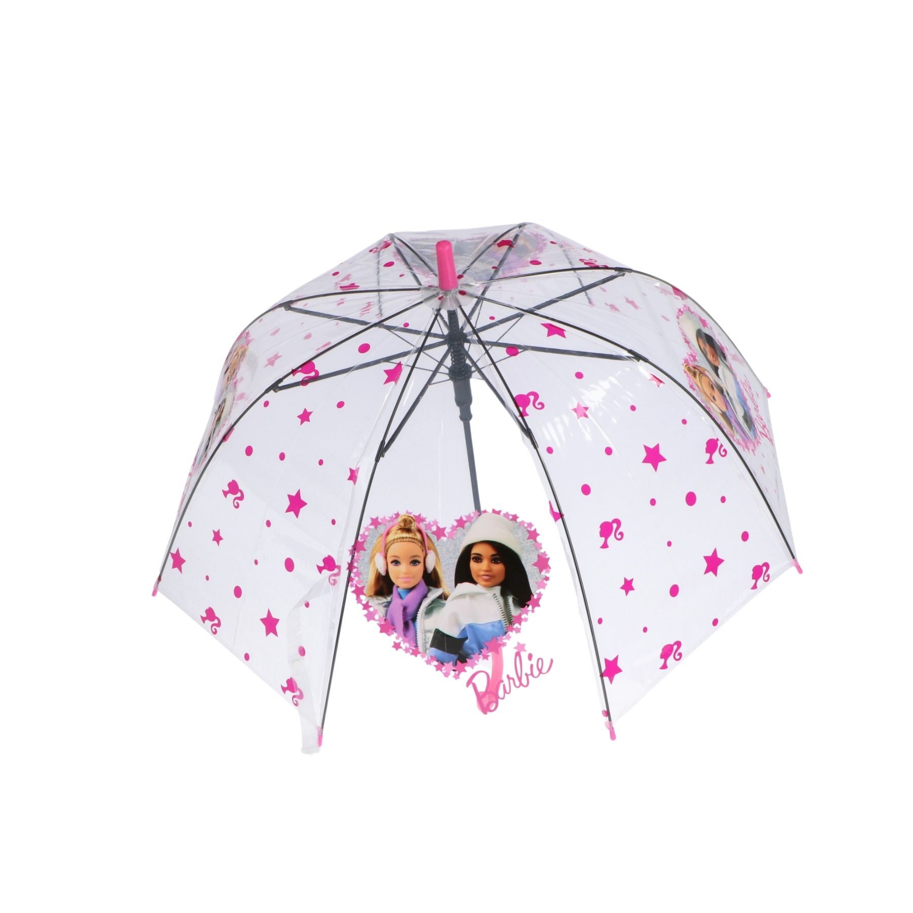 Barbie Stockregenschirm Regenschirm Regenbegleiter für Kinder – Hübscher Stockschirm, Ø 74 cm