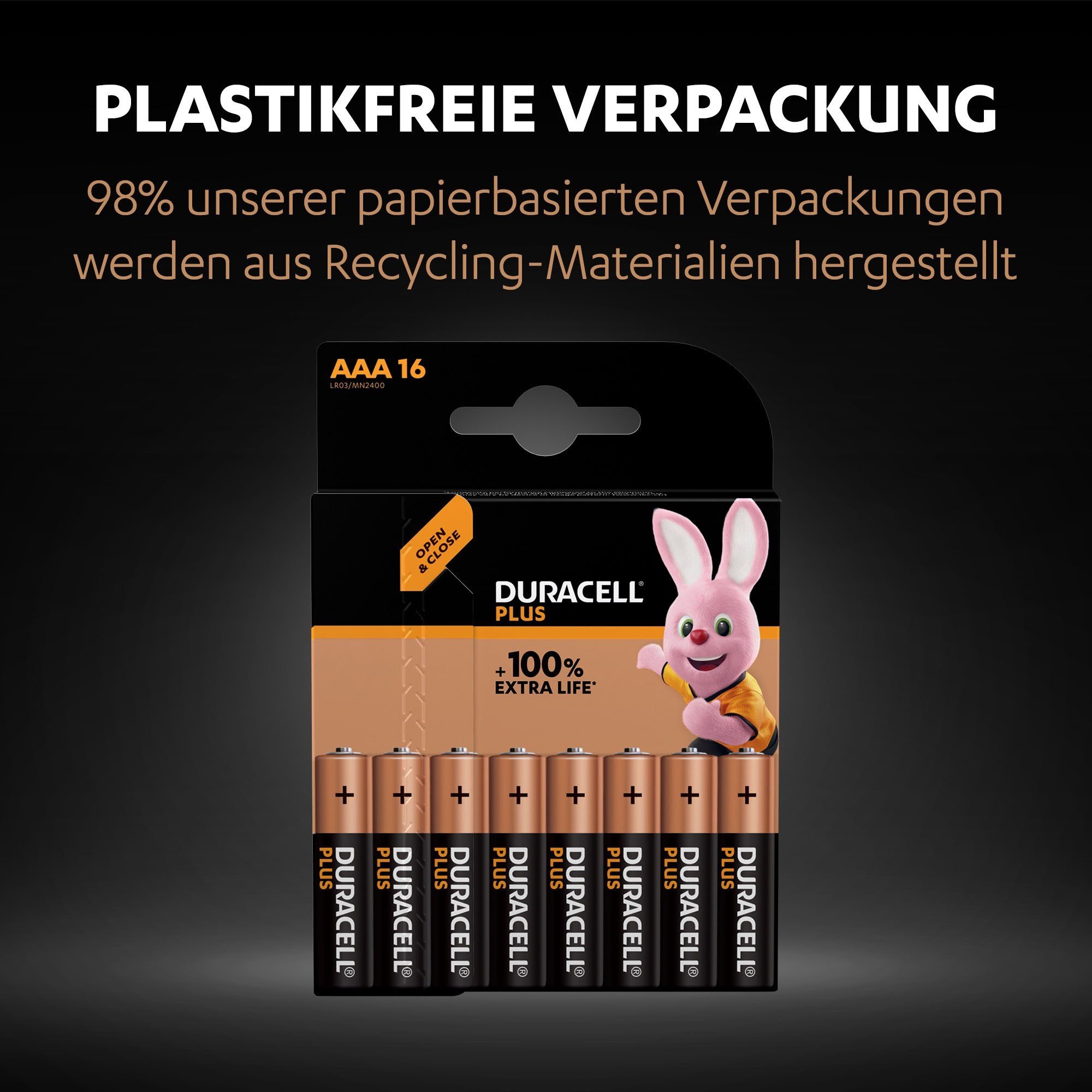 Plus V, Duracell 16er 16 St), AAA Pack Set (1,5 Batterie, LR03 Battrie