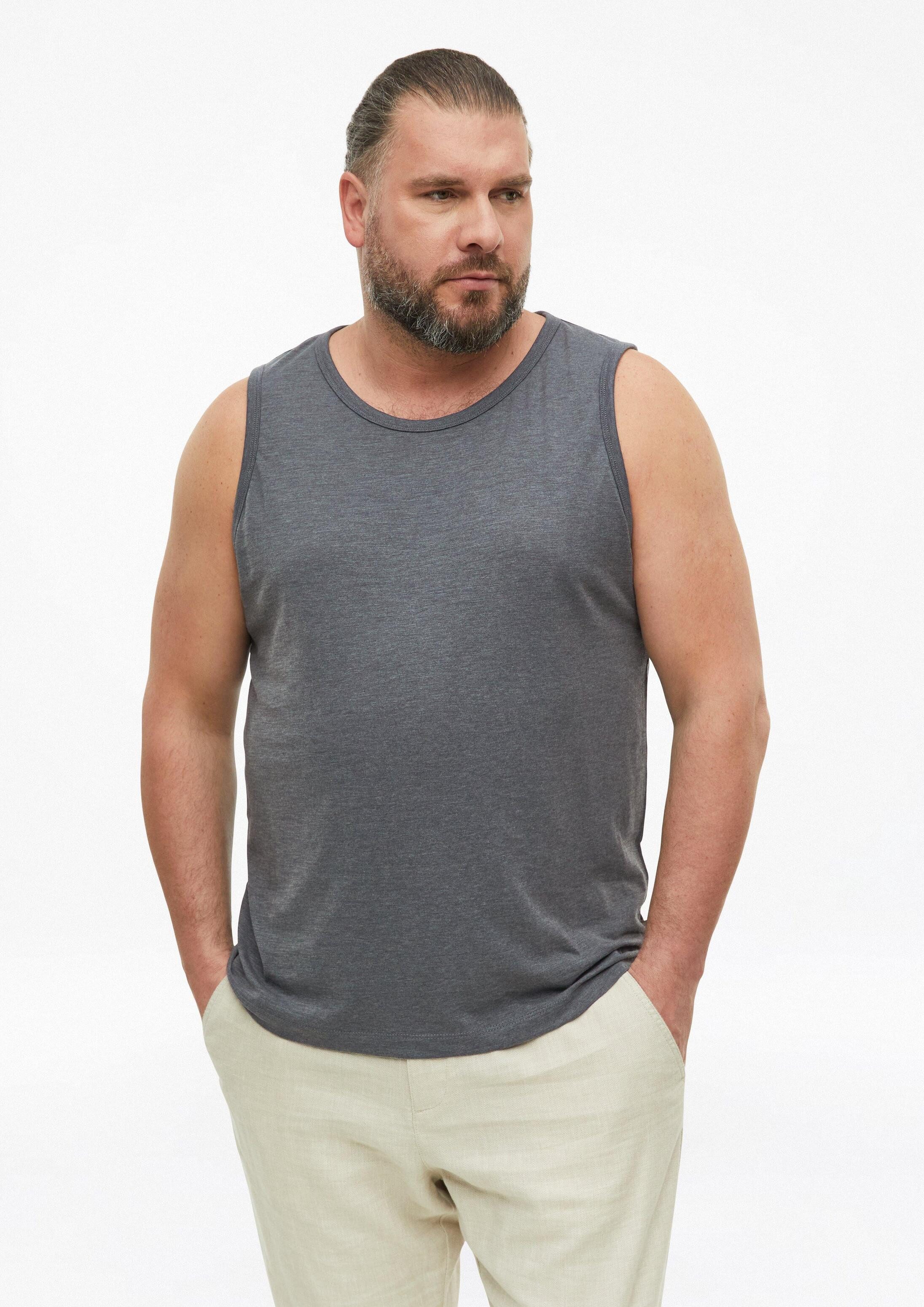 s.Oliver Muskelshirt T-Shirt Meliertes Tanktop aus Baumwollmix