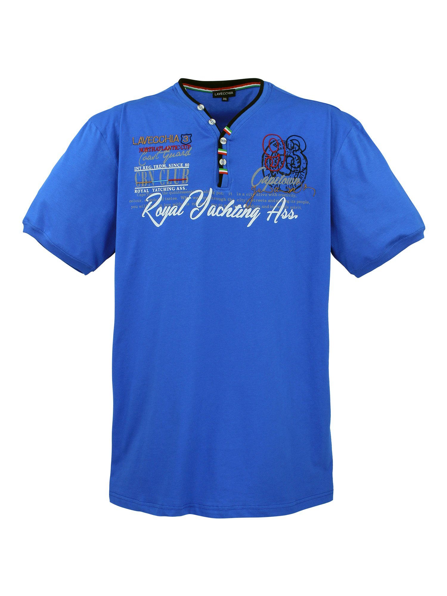 Lavecchia Übergrößen Herren Herrenshirt T-Shirt V-Shirt royalblau V-Ausschnitt LV-608