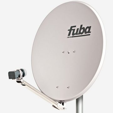 fuba DAL 802 G + Twin LNB Sat Anlage 2 Teilnehmer Alu Spiegel Grau SAT-Antenne