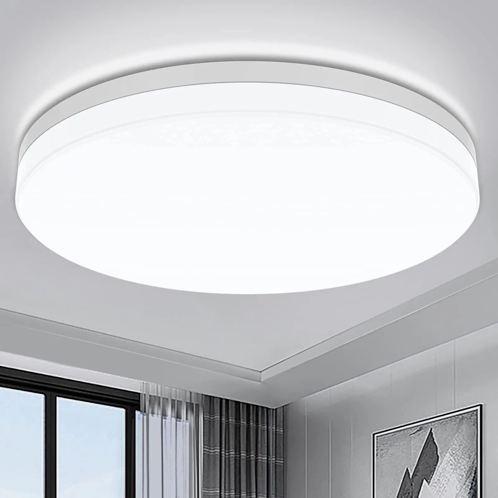Athlix LED Deckenleuchte Deckenleuchte LED-Deckenleuchte Ultradünn für Wohnzimmer Schlafzimmer, LED fest integriert, LED fest integriert, Wasserdicht, Warmweiß, Kaltweiß, bis zu 48W