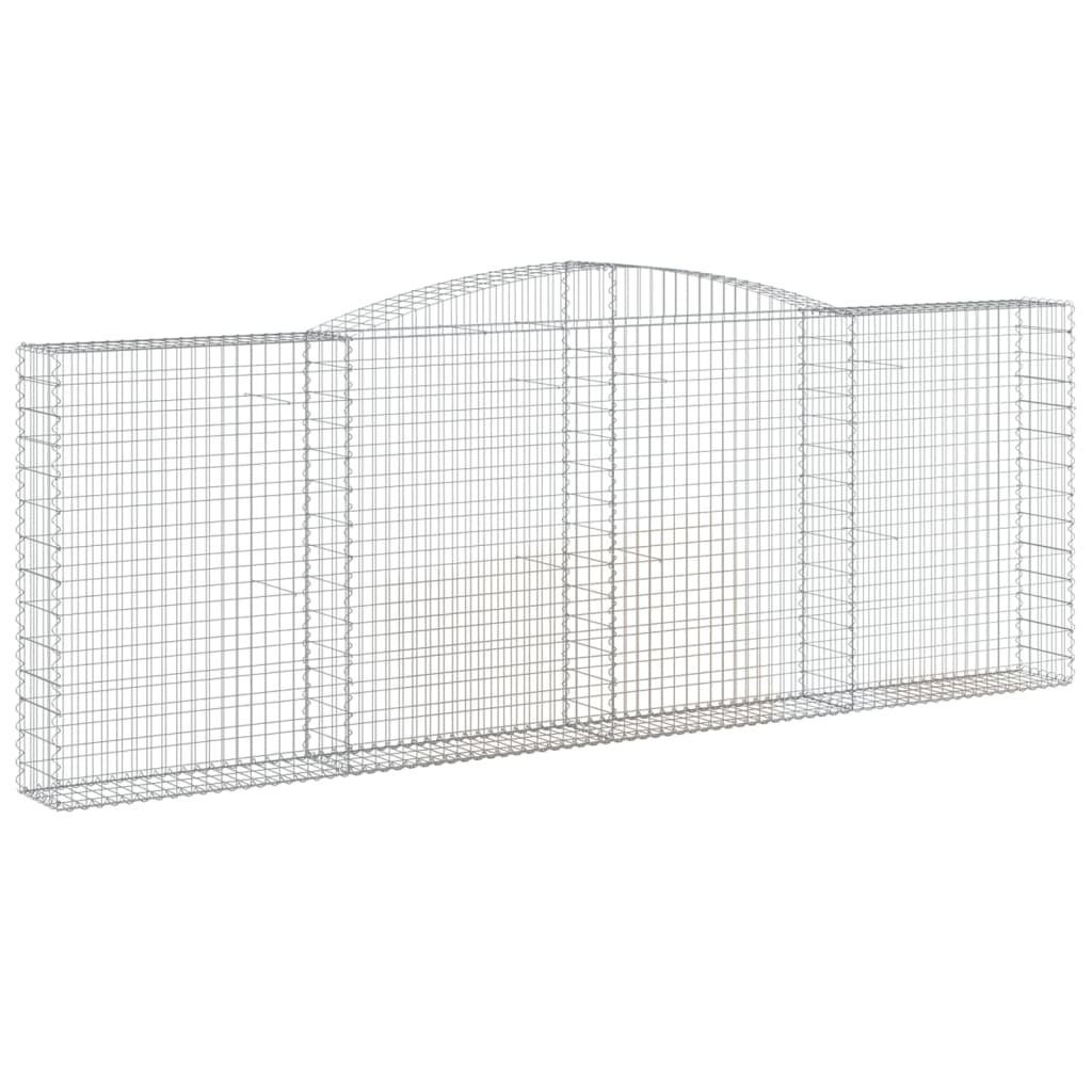 vidaXL Blumentopf Gabione mit Hochbogen 400x30x140/160 cm Verzinktes Eisen (1 St)