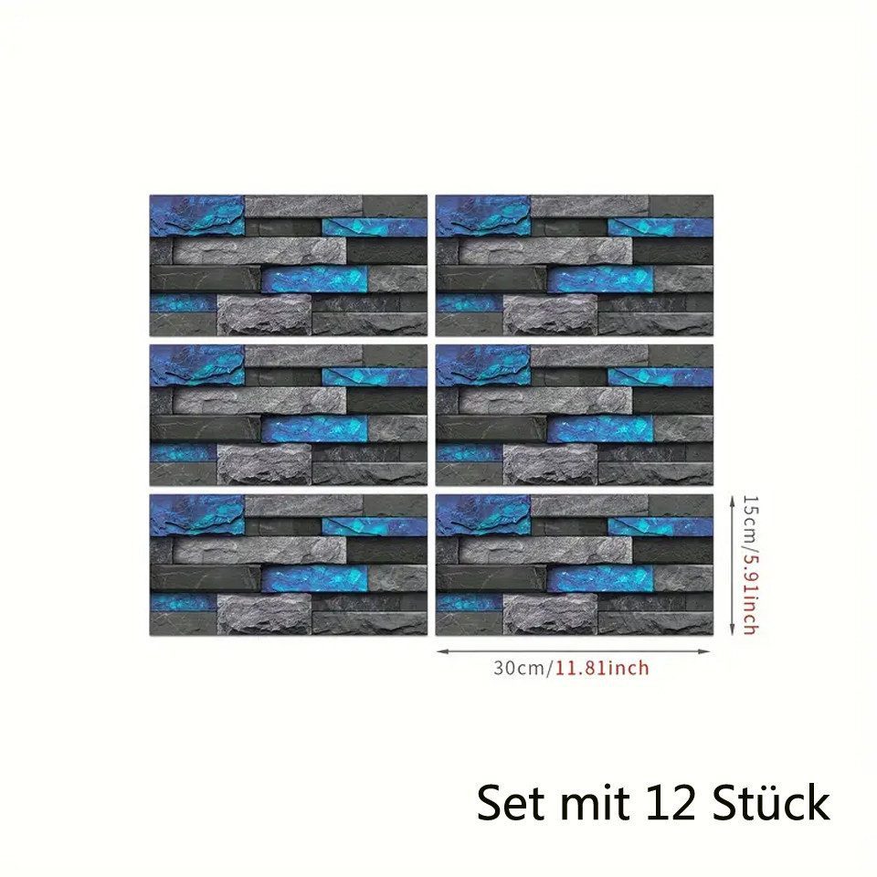 Coonoor Fliesenaufkleber 12 Stück 15x30cm, Fliesenaufkleber, günstig online kaufen