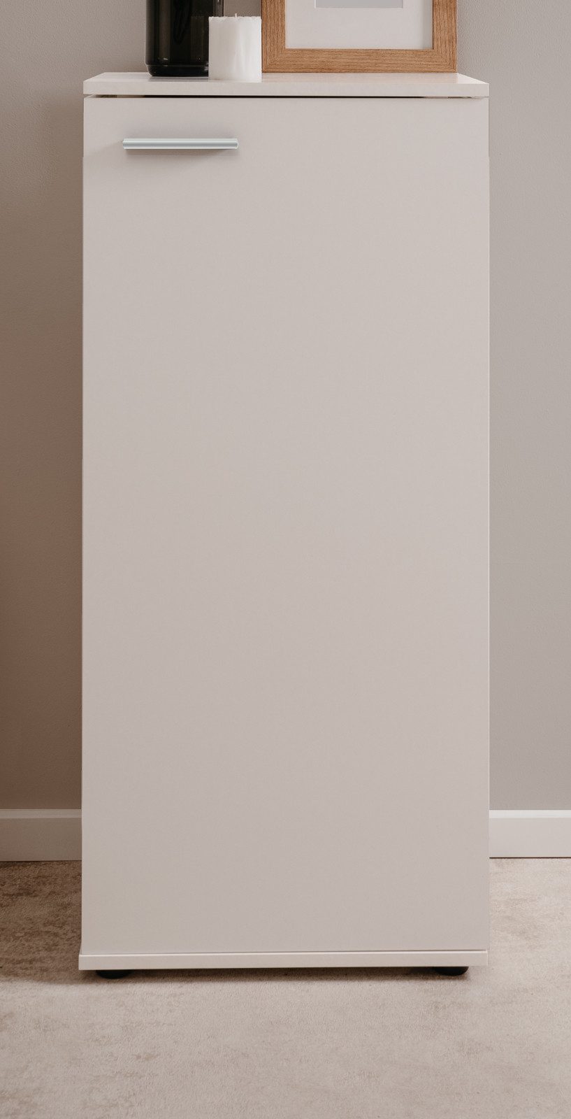 Furn.Design Schuhschrank Logu (Kommode in weiß, ausklappbar, 50 x 110 cm) bis zu 12 Paar Schuhe