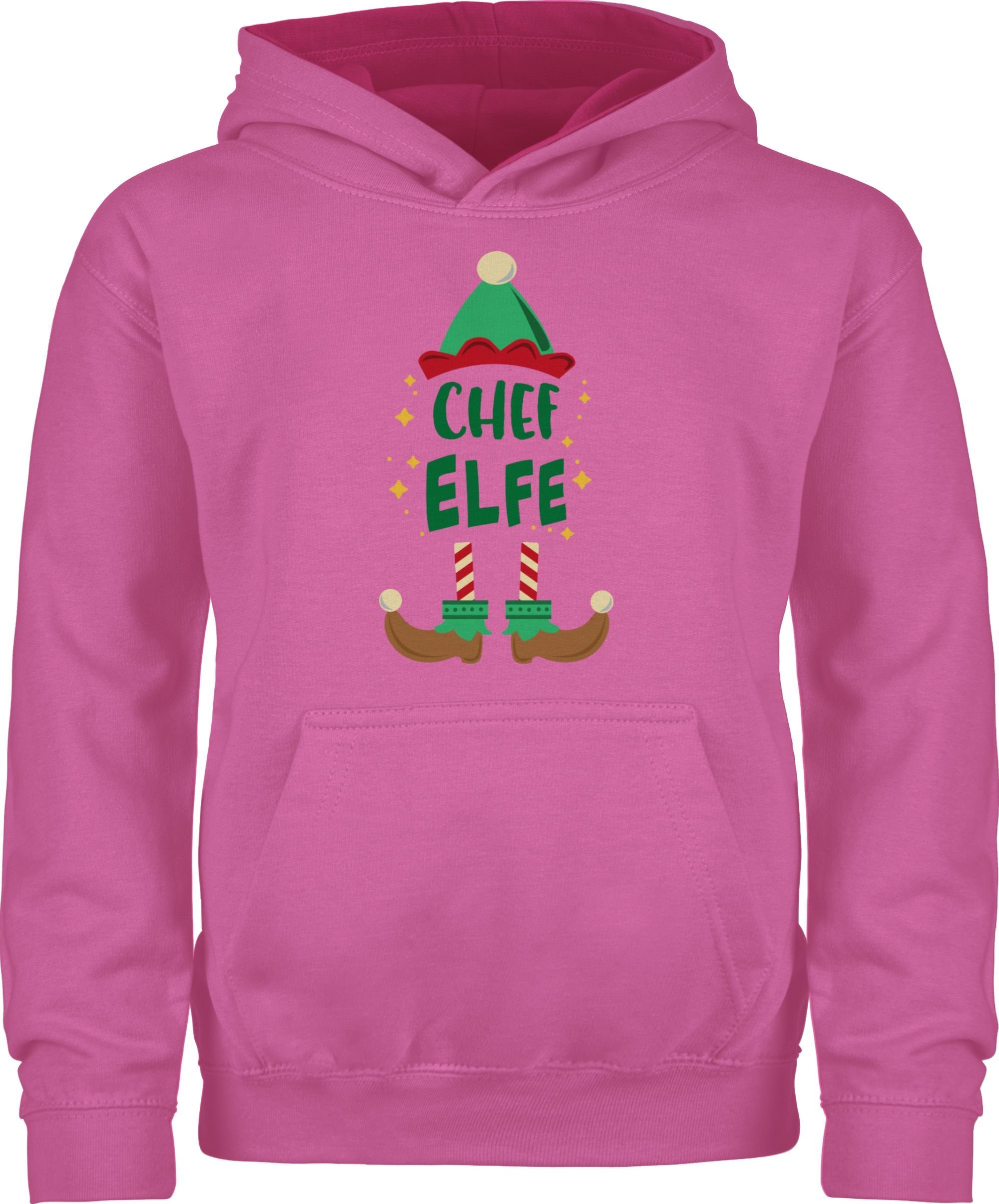 Weihnachten 3 Elfe Kinder Chef Rosa/Fuchsia Shirtracer Kleidung Weihnachten Hoodie