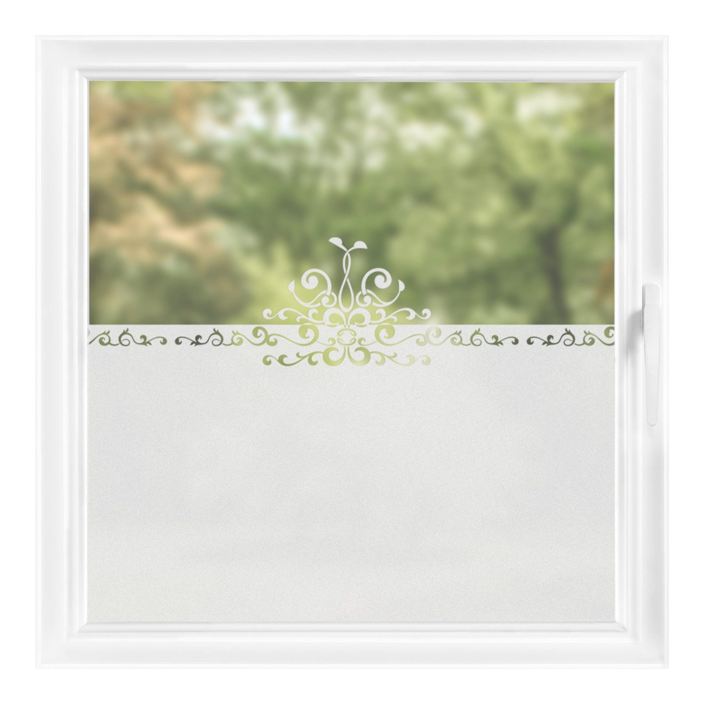 Bilderdepot24 Fensterfolie statisch haftend Motiv Fensterdeko Royal Ornament Bordüre Muster, blickdicht, Innen Fenster Tür Balkontür Küche Badezimmer Wohnzimmer Schlafzimmer