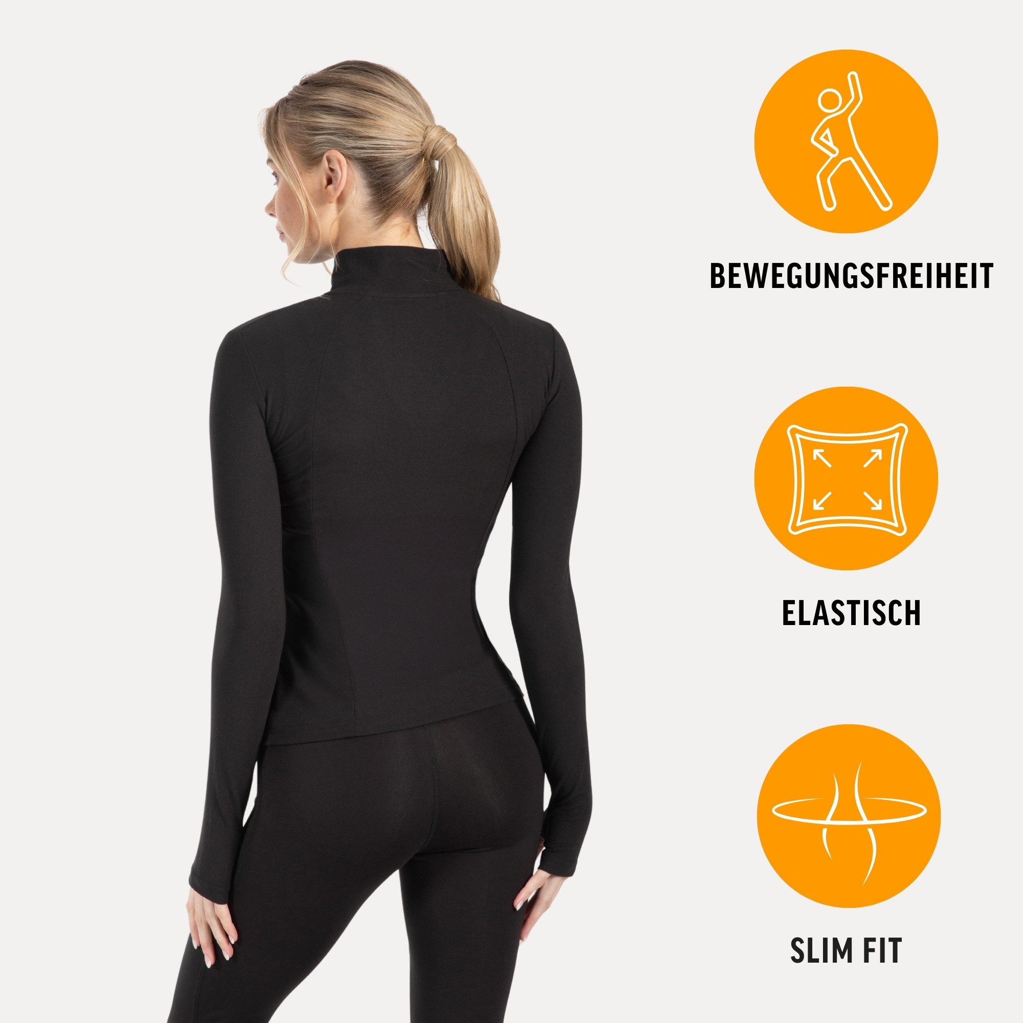Smilodox Trainingsjacke Kenna Gold, Figurbetonte Sportjacke mit 3D Rubber Print, Stehkragen Goldener Reißverschluss formende Nähte atmungsaktive Laufjacke
