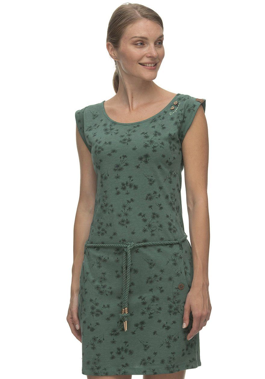 Ragwear Jerseykleid TAGG BLUETE im floralen Allover-Print 5023 green