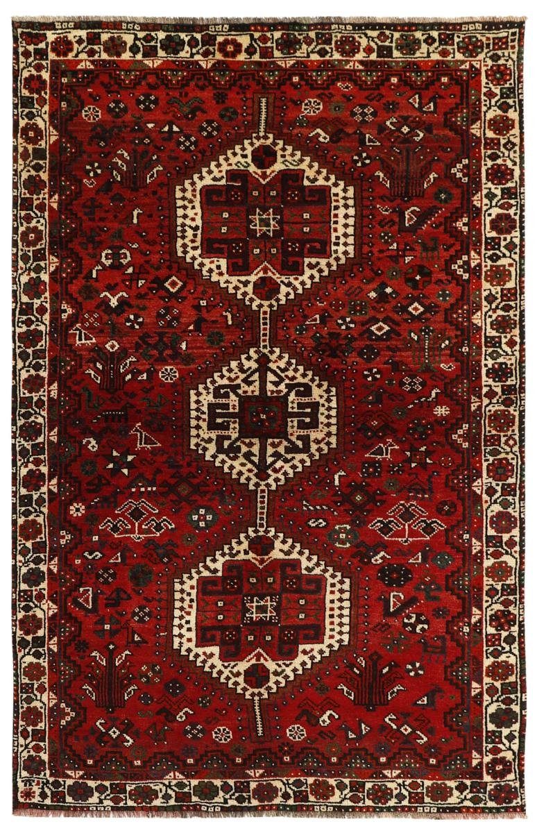 Orientteppich Shiraz 138x222 Handgeknüpfter Orientteppich / Perserteppich, Nain Trading, rechteckig, Höhe: 10 mm