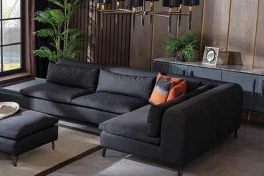 JVmoebel Ecksofa, Luxus Ecksofa Design Stoff Sofa L-Form Wohnzimmer Modern Sofas