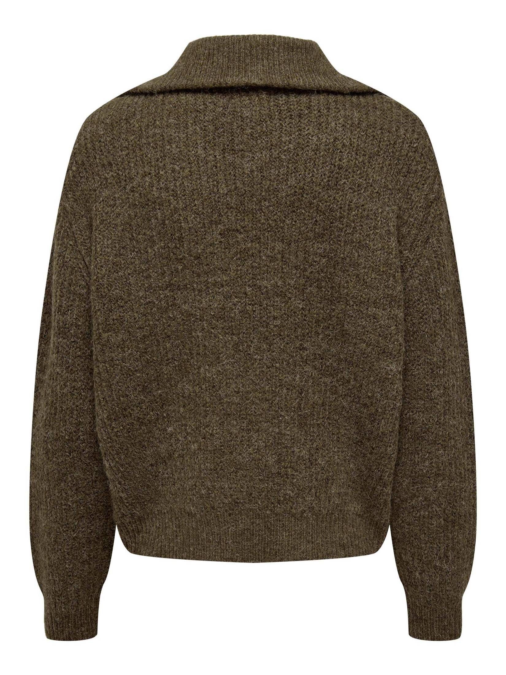 (25) Pullover (1-tlg) ONLBAKER Strickpullover braun ONLY Damen
