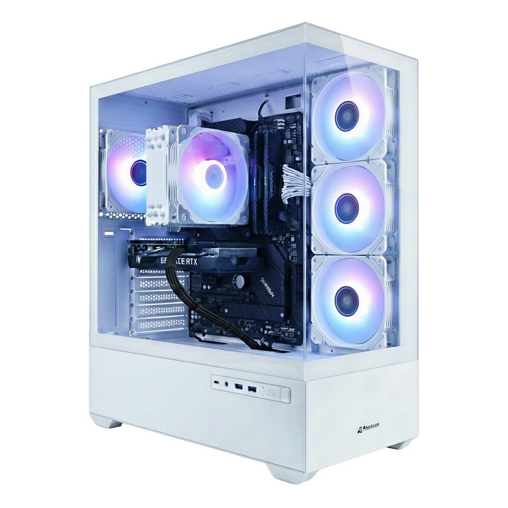 Meinpc Ryzen 9 5950X RTX 5070 Gaming-PC (AMD Ryzen 9 5950X, RTX 5070, 64 GB RAM, 1000 GB SSD, Luft, Gaming, Gamer, White)