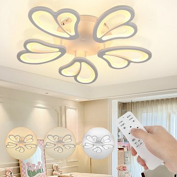 LETGOSPT Deckenleuchte 30W LED Deckenleuchte,5 Herzen, Moderne Design-Wohnzimmer Deckenlampe, LED fest integriert, Kaltweiß/Naturweiß/Warmweiß, Dimmbar mit Fernbedienung, für Wohnzimmer, Schlafzimmer, Flur, Küche