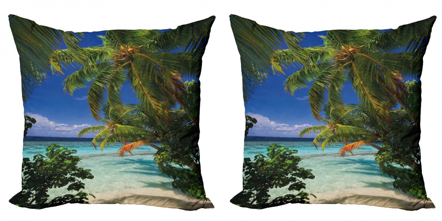 Kissenbezüge Modern Accent Doppelseitiger Digitaldruck, Abakuhaus (2 Stück), Pflanze Malediven Palms Sky