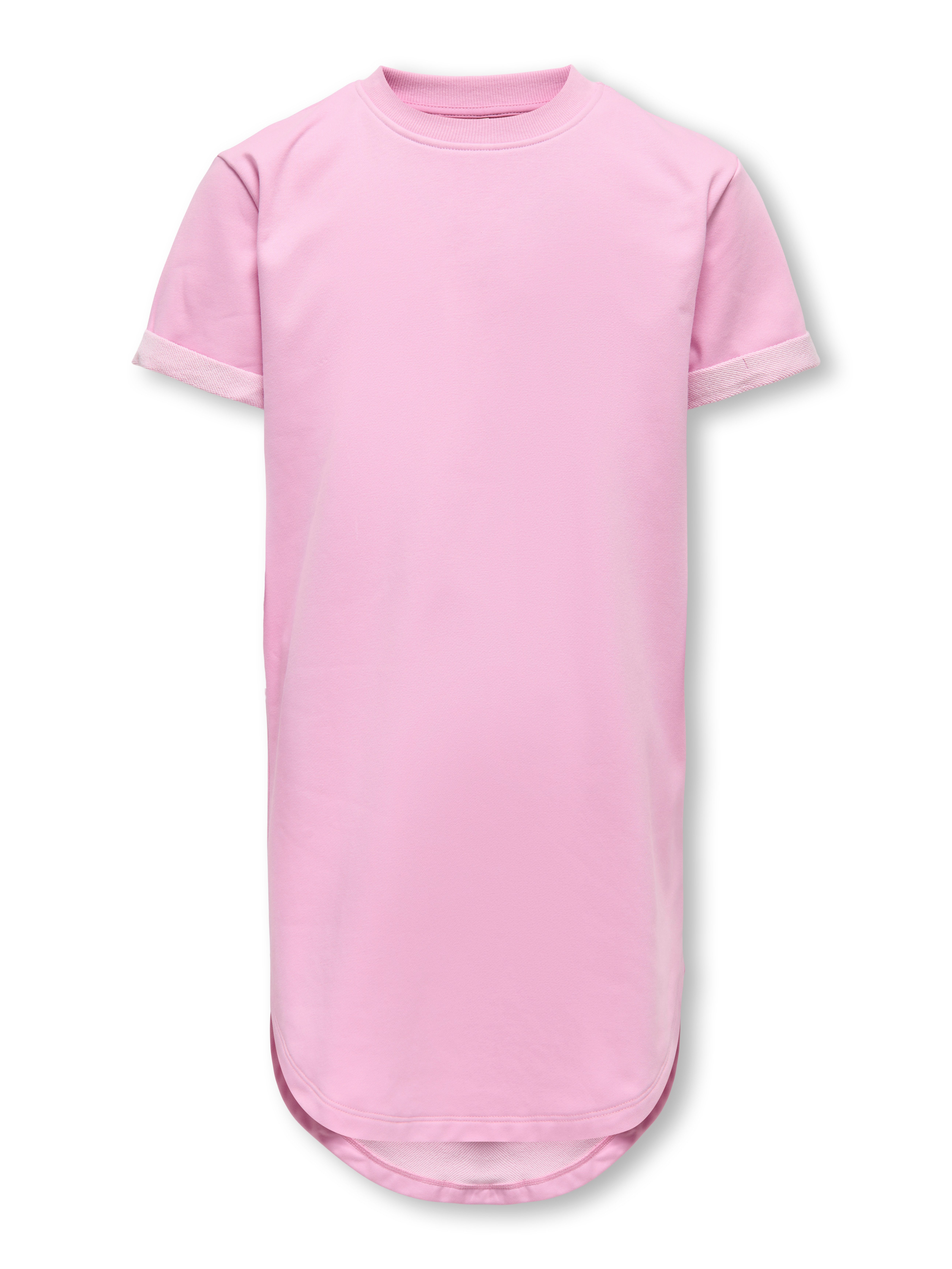 KIDS ONLY Sweatkleid KOGINE S/S DRESS VD ZA JRS mit abgerundetem Saum, hinten etwas länger geschnitten