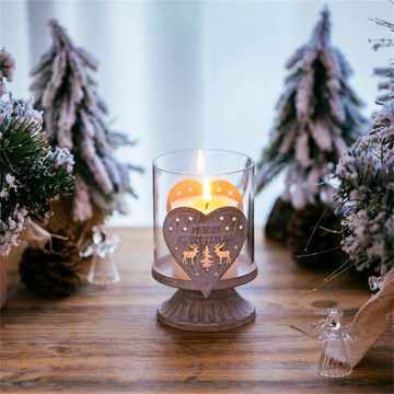 Juoungle Kerzenständer Klar Kerzenhalter Glas für Tischdeko, Wohnzimmer Hochzeit Home Deko