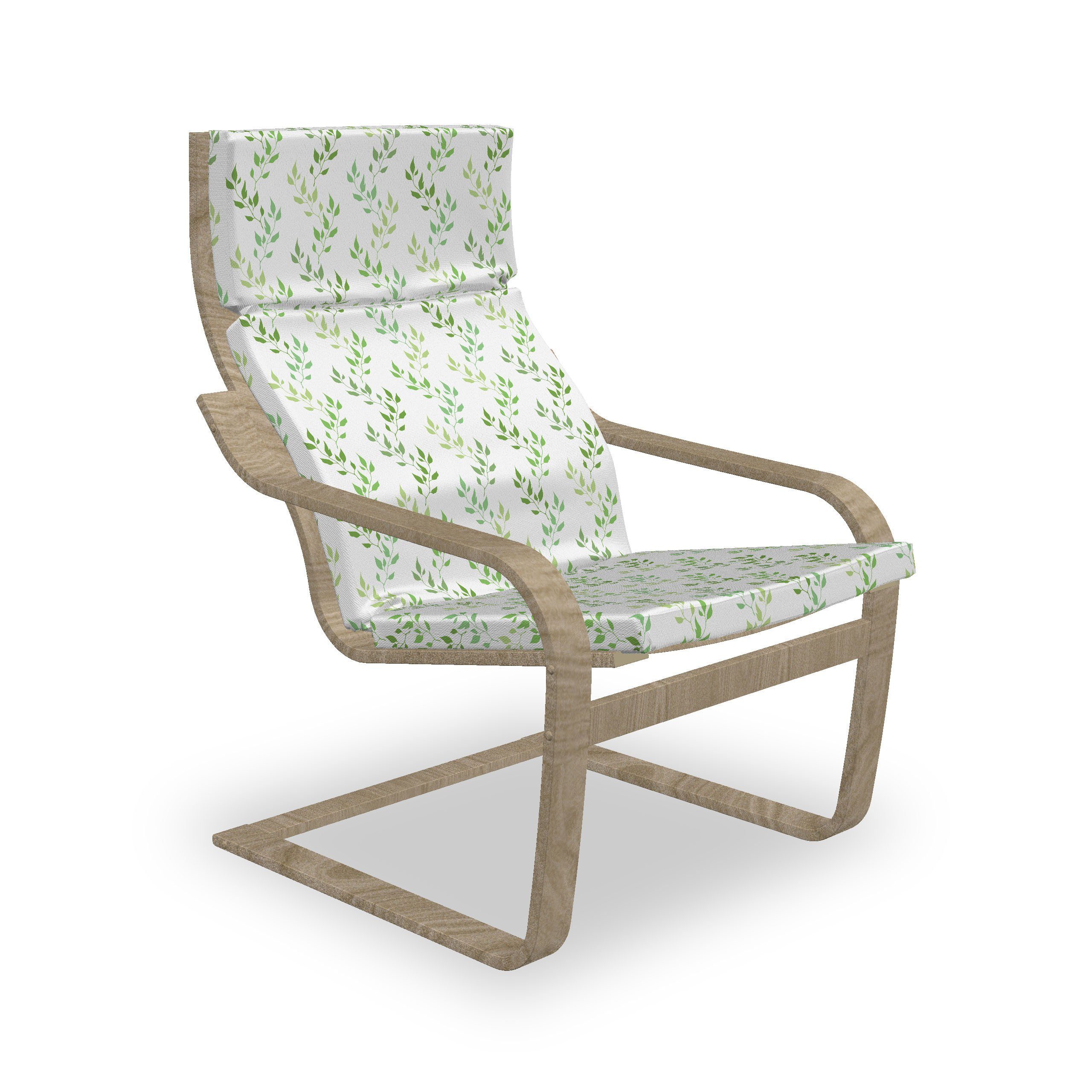Grün Hakenschlaufe mit Symmetrische Stuhlkissen Abakuhaus und Sitzkissen mit Stuhlkissen Leaves Reißverschluss, Olive