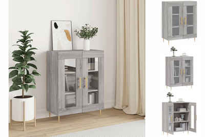 vidaXL Anrichte Sideboard Grau Sonoma 69,5x34x90 cm Holzwerkstoff Glas Vitrine