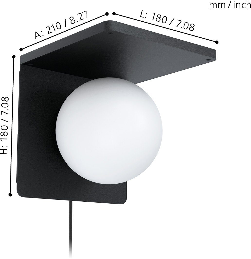 EGLO Wandleuchte CIGLIE, ohne Leuchtmittel, QI-charger