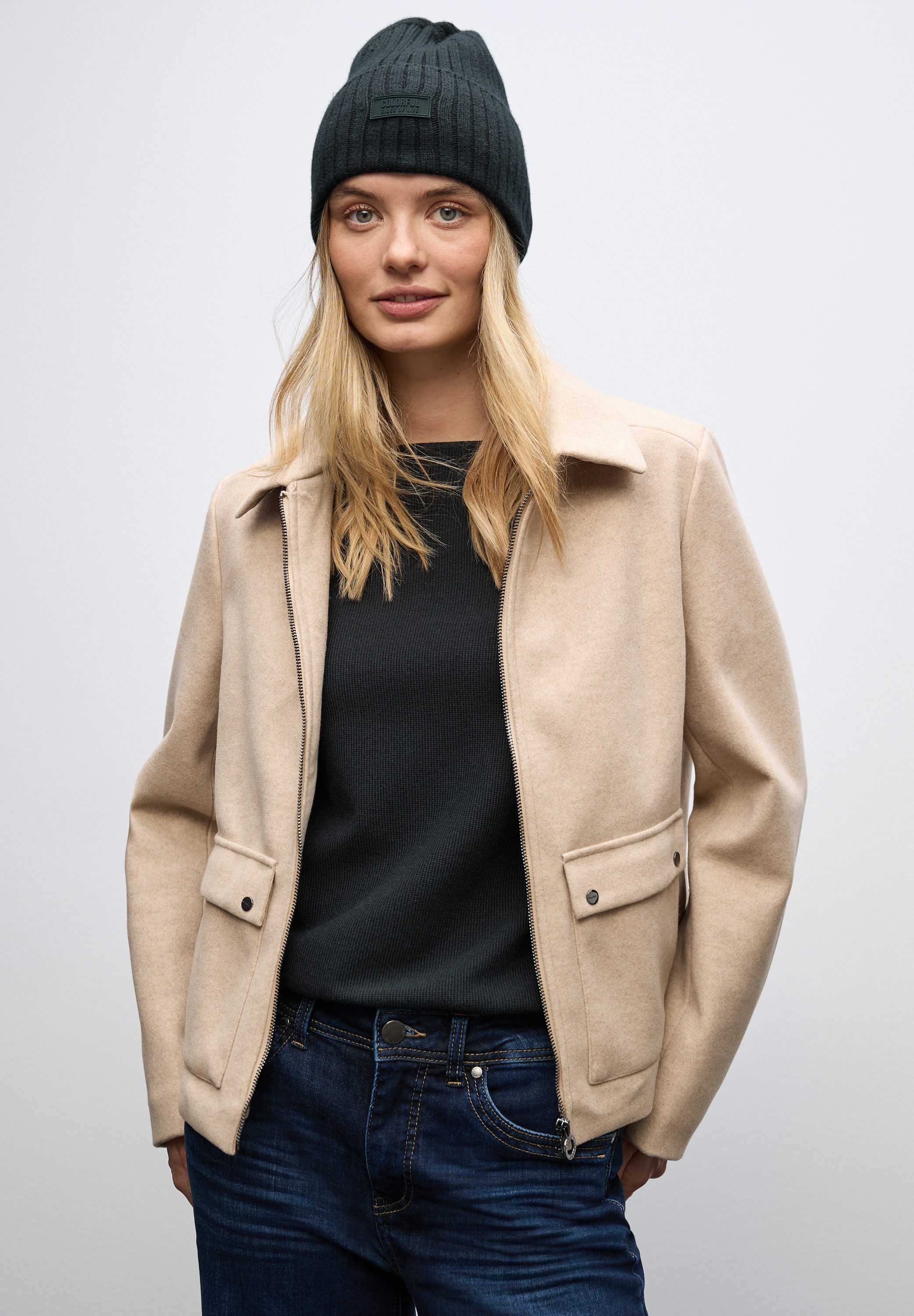 STREET ONE Strickmütze in softem Material-Mix