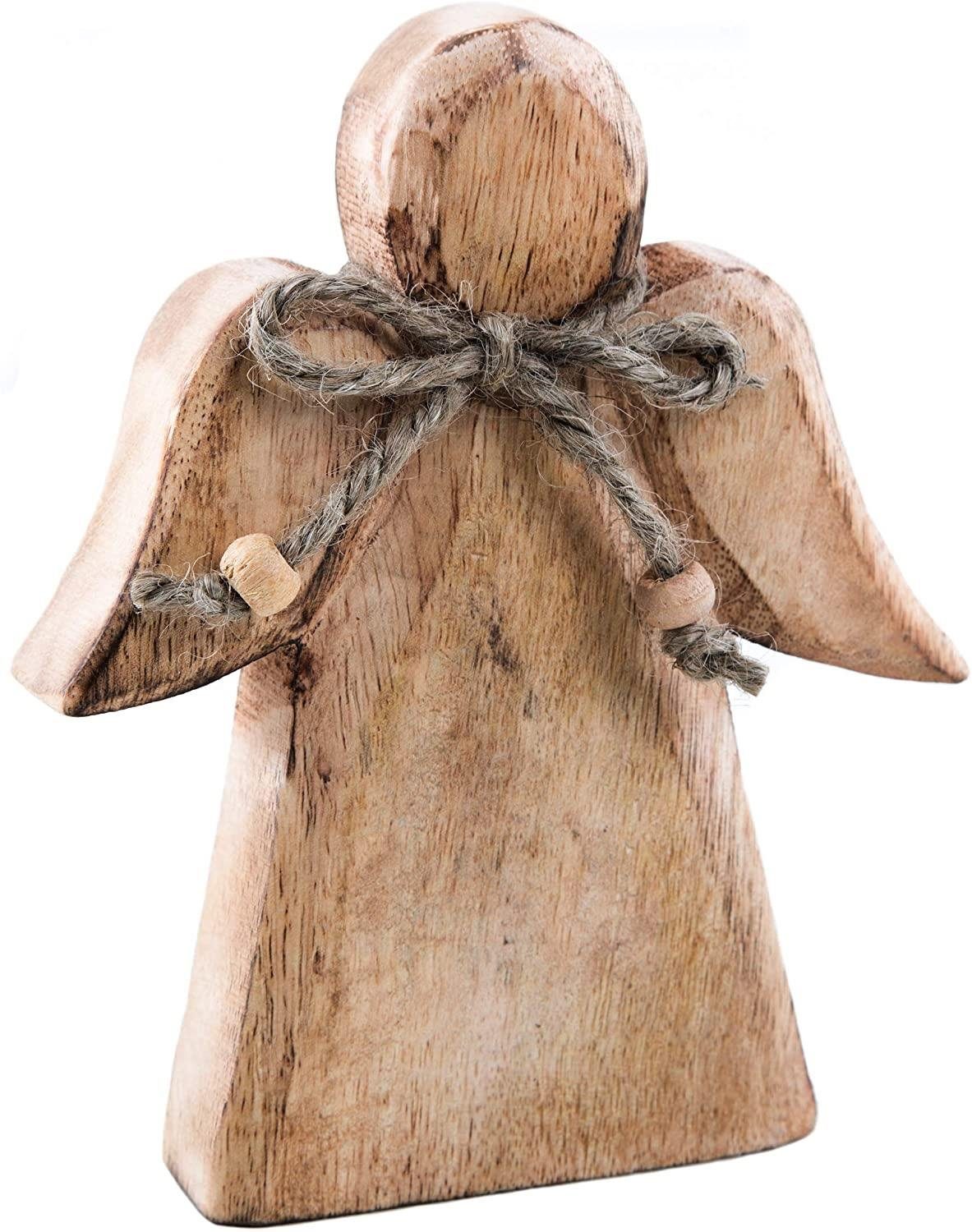 aus Logbuch-Verlag Figur St), Holz mit cm Weihnachtsfigur (1 Schleife Engel 15