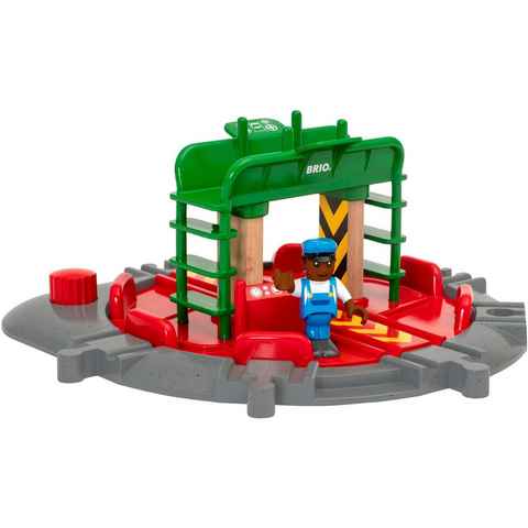 BRIO® Spielzeugeisenbahn-Brücke BRIO® WORLD, Lok-Drehscheibe mit Kontrollbrücke, FSC®- schützt Wald - weltweit