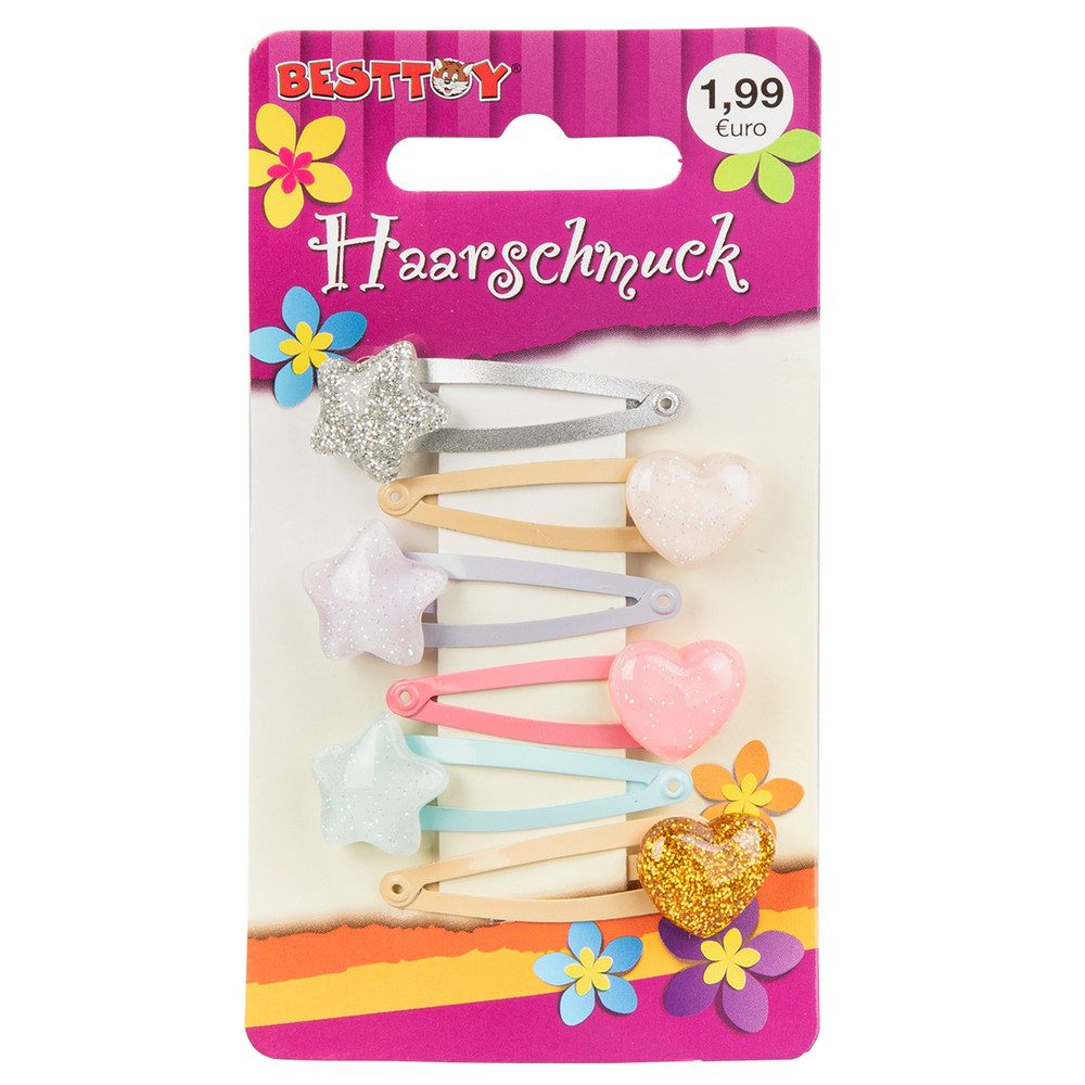 Besttoy Spielzeug-Frisierkoffer Besttoy - Haarschmuck Set - 6 Haarclips - S günstig online kaufen