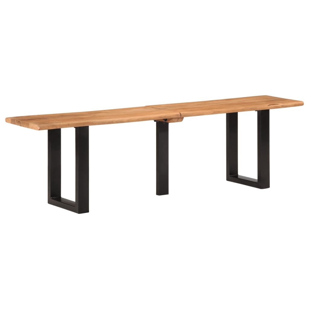 vidaXL Sitzbank 160 cm Bank 160 cm Massivholz Akazie und Stahl