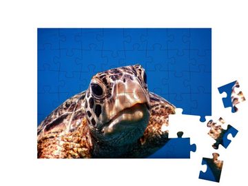 puzzleYOU Puzzle Samoa: Eine grüne Meeresschildkröte auf Savaii, 48 Puzzleteile, puzzleYOU-Kollektionen Meeresschildkröten