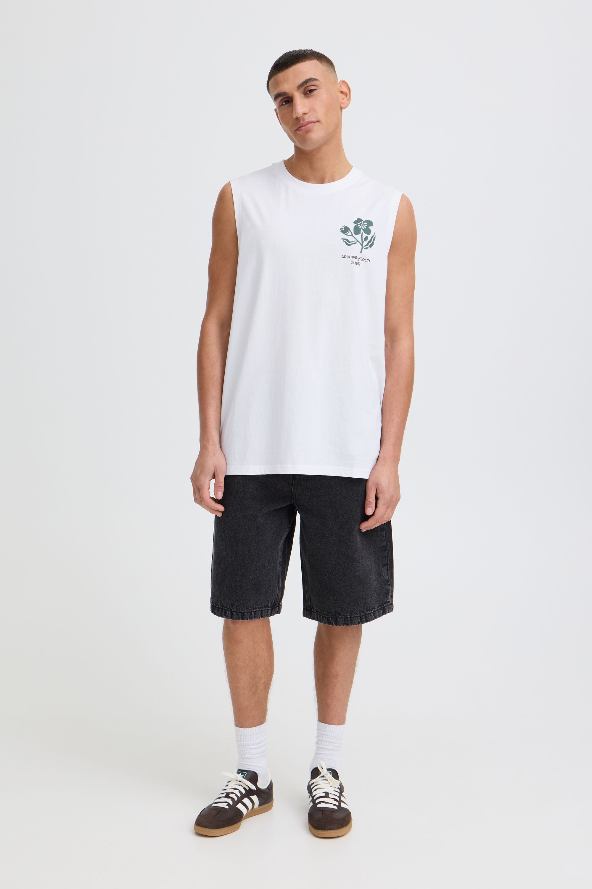 !Solid Rundhalsshirt SDFulton Lässiges Tanktop mit breiten Trägern und Backprint