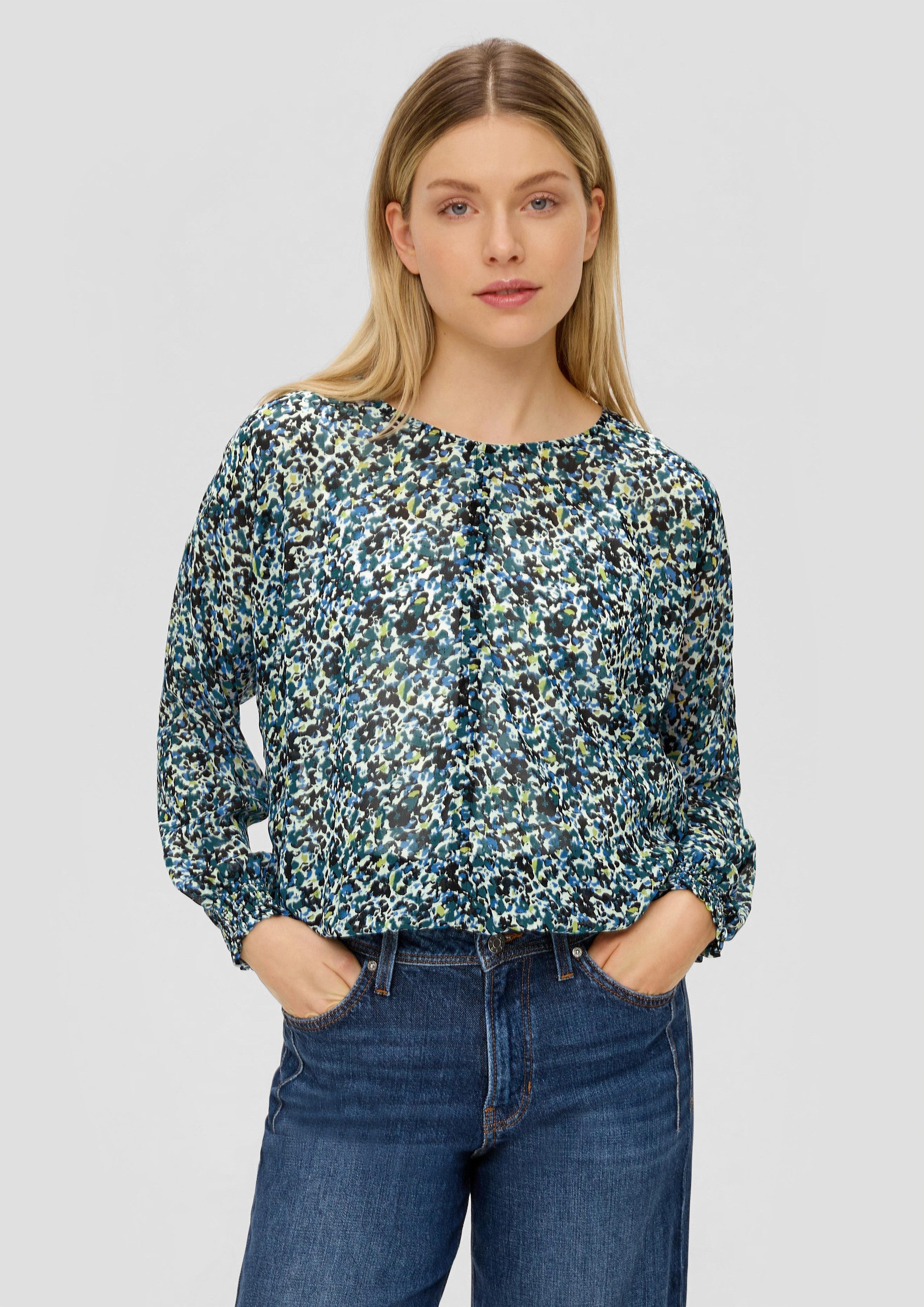 s.Oliver Langarmbluse Bluse Langarmbluse mit All-over-Print günstig online kaufen
