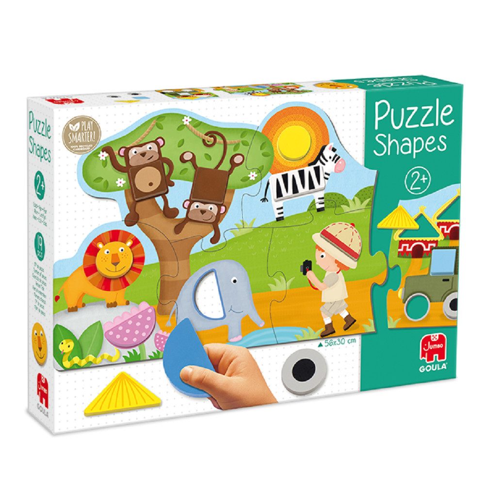 Goula Puzzle Goula 53439 Puzzle Shapes Safari, 13 Puzzleteile, Made in Europe