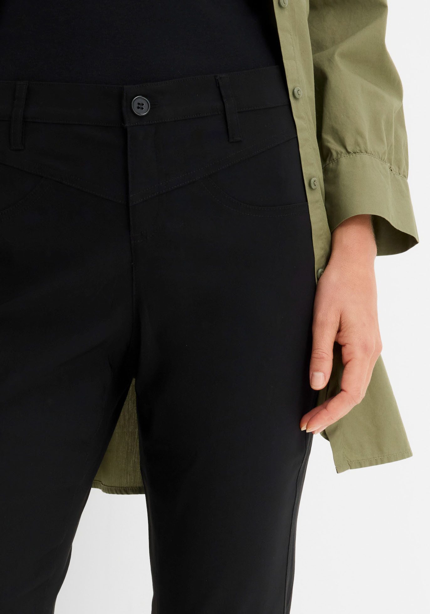 bonprix Stretch-Hose aus Viskose, mit Bootcut-Design, Regular Fit, mit Gürtelschlaufen